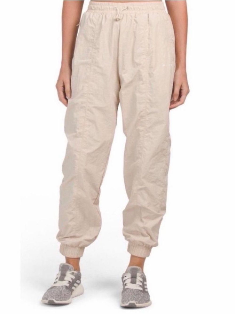 Wilo The Label Beige Elastic Waist Parachute Jogger Pants Size Medium